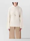 Fabiana Filippi Drawstring Hooded Long Sleeve Knit Sweater In White