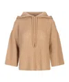 Fabiana Filippi Drawstring Hooded Sweater In Brown
