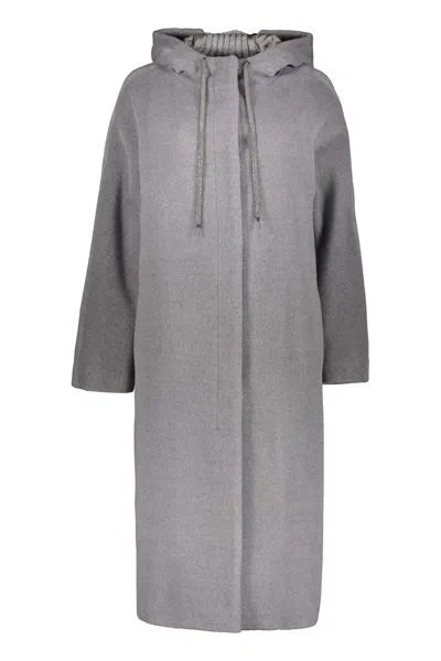 Fabiana Filippi Drawstring Hoodie In Grey