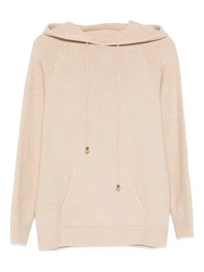 Fabiana Filippi Drawstring Kangaroo-pocket Hoodie In Neutral