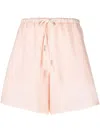 Fabiana Filippi Drawstring Linen Shorts In Pink