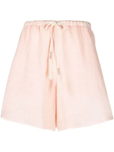 Fabiana Filippi Drawstring Linen Shorts In Pink