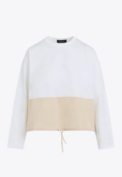 Fabiana Filippi Drawstring Long-sleeved T-shirt In Multi