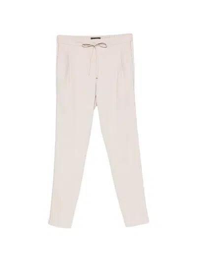 Fabiana Filippi Drawstring Side-stripe Track Pants In Neutral