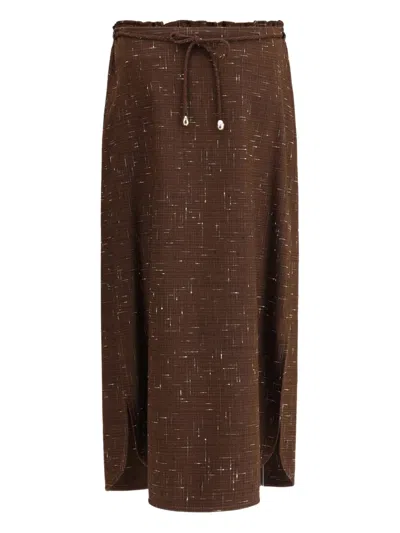 Fabiana Filippi Drawstring Skirt In Brown