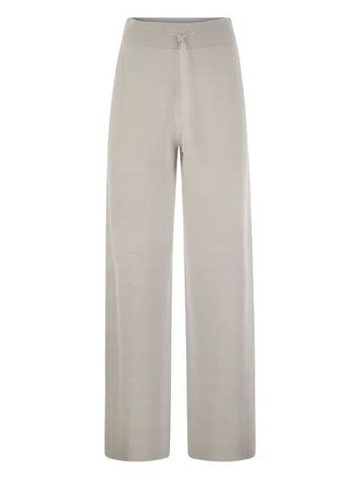 Fabiana Filippi Wide Trousers In Organic Cotton And Lurex In Neutral