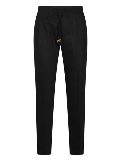 Fabiana Filippi Drawstring Straight Leg Trousers In Black