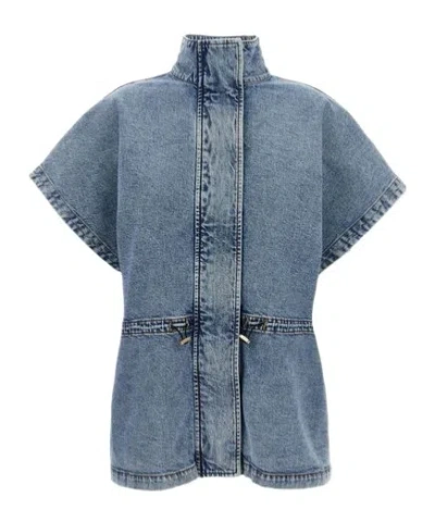 Fabiana Filippi Drawstring Waist Denim Cape