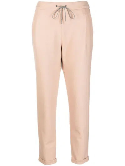 Fabiana Filippi Drawstring-waistband Tapered-leg Trousers In Brown