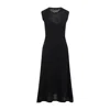 Fabiana Filippi Black Wool Sequins Midi Dress