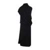 Fabiana Filippi Draped Black Dress With High Neckline And Asymmetrical Design In Black