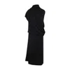 Fabiana Filippi Draped Black Dress With High Neckline And Asymmetrical Design In Black