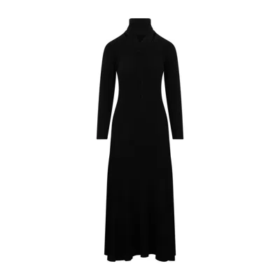 Fabiana Filippi Elegant Virgin Wool Long Dress For Women In Black