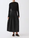 Fabiana Filippi Wool And Cotton Dress With Long Sleeves In Black