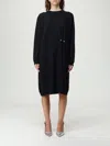 Fabiana Filippi Knit Dress With Brooch In Black
