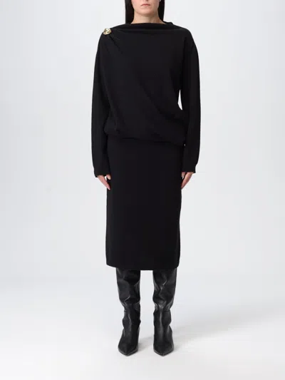 Fabiana Filippi Midi Dress With Gold Detail In Black