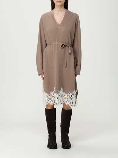 Fabiana Filippi Dress  Woman Color Camel In Metallic
