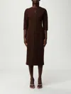 Fabiana Filippi Fitted Midi Dress With Stylish Cutouts In Brown