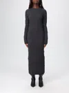 Fabiana Filippi Merino Wool Knit Dress With Embossed Effect In Gray