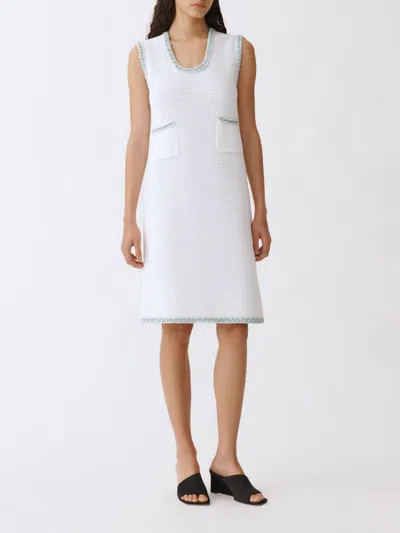 Fabiana Filippi Tweed Midi Dress In White