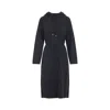 Fabiana Filippi Hooded Ankle-length Dress With Ribbed Silk Blend In Gray
