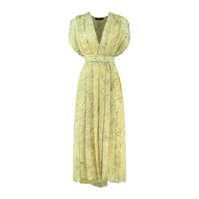 Fabiana Filippi Dress In Printed Georgette Pistachio In Green