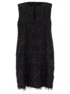 Fabiana Filippi Metallic-threading Fringed Black Minidress In Black