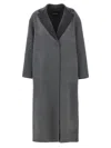 Fabiana Filippi Robe Coat With Notched Lapel And Pockets In Gray