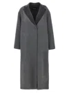 Fabiana Filippi Robe Coat With Notched Lapel And Pockets In Gray