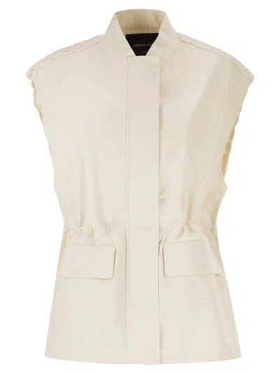 Fabiana Filippi Dual-material Waistcoat In Poplin And Knitted Fabric In Neutral