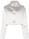 Fabiana Filippi Duchess-satin Cropped Puffer Jacket In Silver