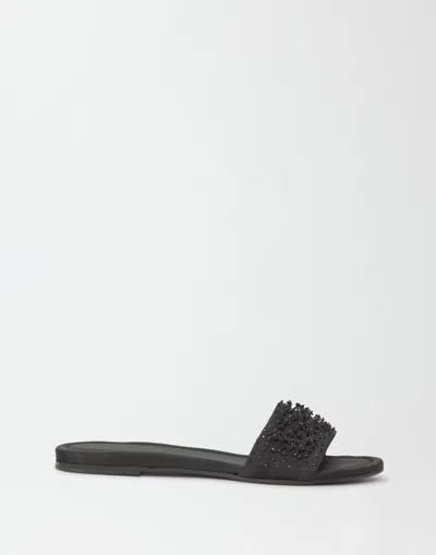 Fabiana Filippi Duchesse Flat Sandal In Black