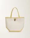 Fabiana Filippi Eclissi Canvas And Leather Medium Tote Bag In Yellow