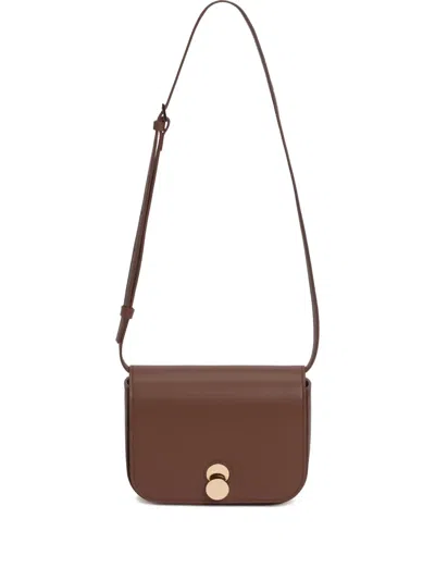 FABIANA FILIPPI ECLISSI CURVED-FLAP LEATHER SHOULDER BAG