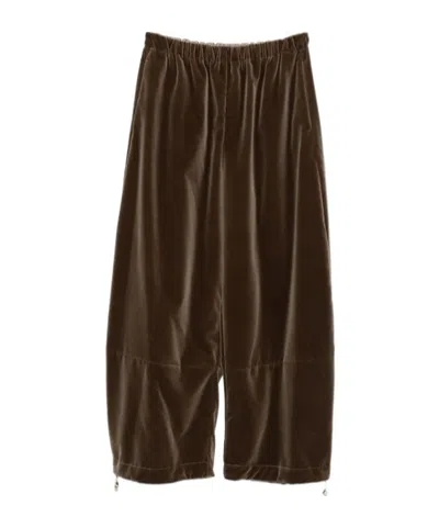 Fabiana Filippi Elastic Waist Casual Pants In Brown