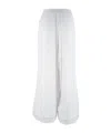 Fabiana Filippi Wide Leg Sheer Fabric Trousers With Elastic Waistband In White