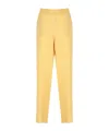 Fabiana Filippi Elasticated Waistband Straight Crepe Trousers In Yellow