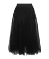 Fabiana Filippi Maxi Skirt With Tulle Overlay And Elastic Waistband In Black