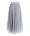 Fabiana Filippi Tulle Midi Skirt In Gray