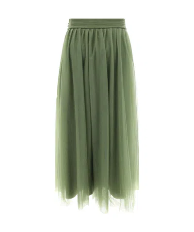 Fabiana Filippi Layered Tulle Midi Skirt In Green