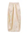 Fabiana Filippi Silk Midi Skirt Floral Pattern In Nude
