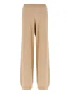 Fabiana Filippi Cropped Wide-leg Pants With Ribbed Waistband And Vertical Seams In Neutral