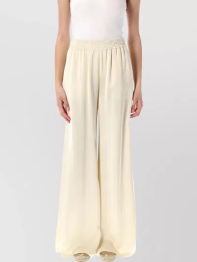 Fabiana Filippi Elastic Waistband Lightweight Wide Leg Trousers In Yellow