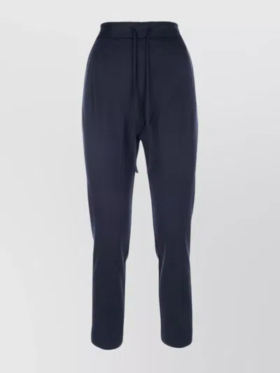 Fabiana Filippi Elastic Waistband Pleated Front Tapered Leg Trousers In Blue