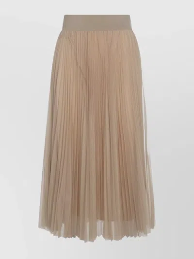 Fabiana Filippi Elastic Waistband Pleated Sheer Overlay Skirts In Neutral