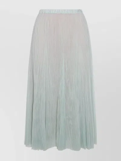 Fabiana Filippi Elastic Waistband Pleated Sheer Skirt In Green