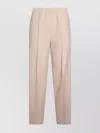 Fabiana Filippi Elastic Waistband Straight Leg Trousers With Pleated Front