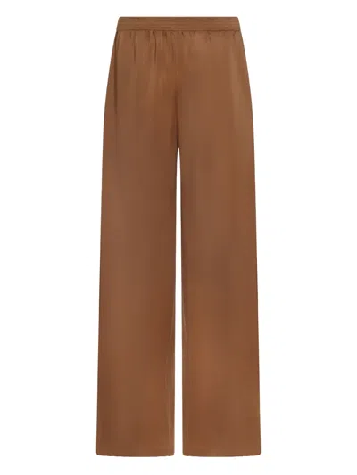 Fabiana Filippi Viscose-blend High-rise Wide-leg Trousers In Brown