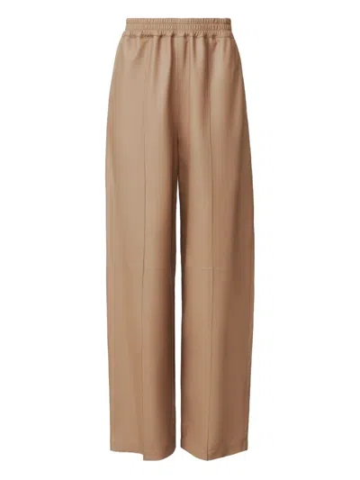 Fabiana Filippi Elasticated-waist Leather Trousers In Nude
