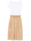 Fabiana Filippi Short Sleeve Dress In Beige
